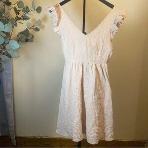 SHEIN Beige Textured Fabric dress